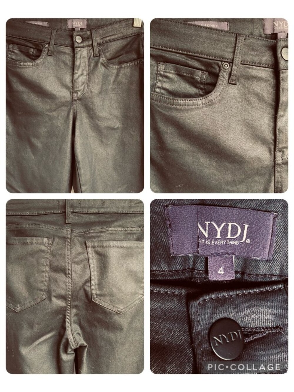 NYDJ Not Your Daughters Jeans Size 4 Black Ami Skinny Legging Stretch Lift Tuck - Picture 7 of 14